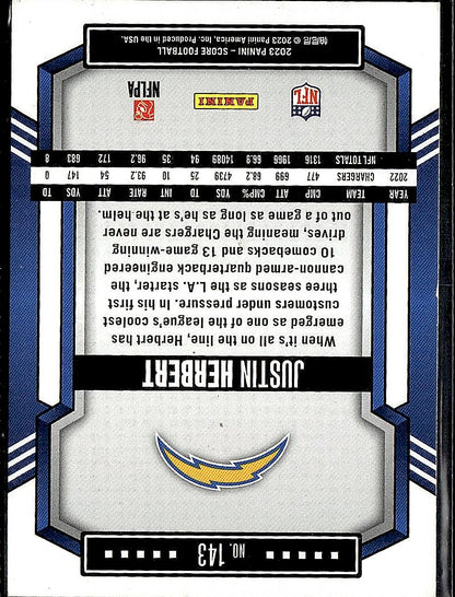 2023 Score #143 Justin Herbert Red