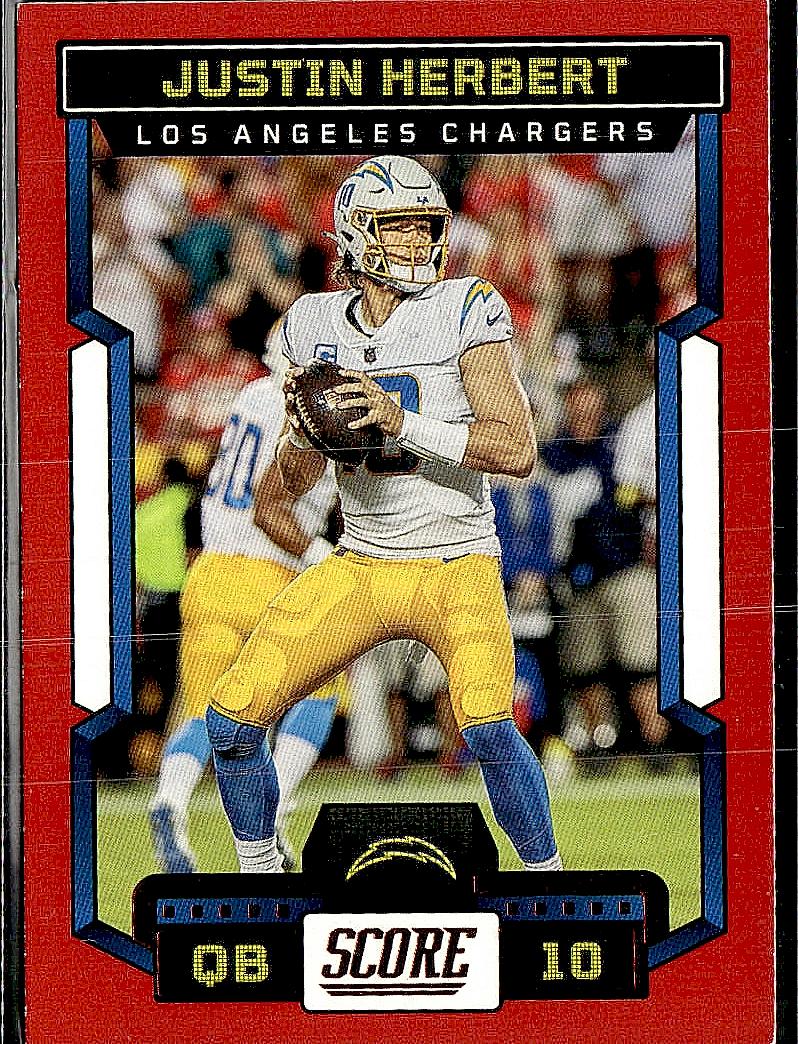 2023 Score #143 Justin Herbert Red