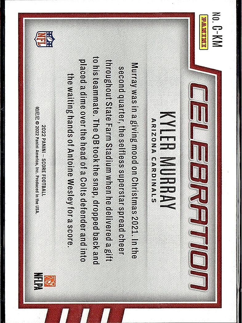 2022 Score #C-KM Kyler Murray Celebration Gold