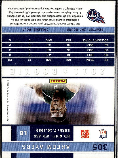 2011 Score #305 Akeem Ayers Scorecard