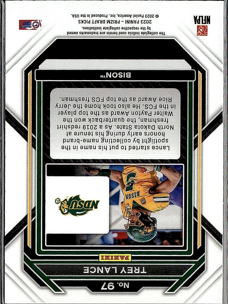 2023 Panini Prizm Draft Picks #97 Trey Lance