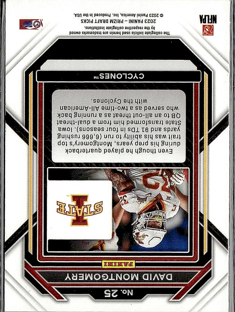 2023 Panini Prizm Draft Picks #25 David Montgomery