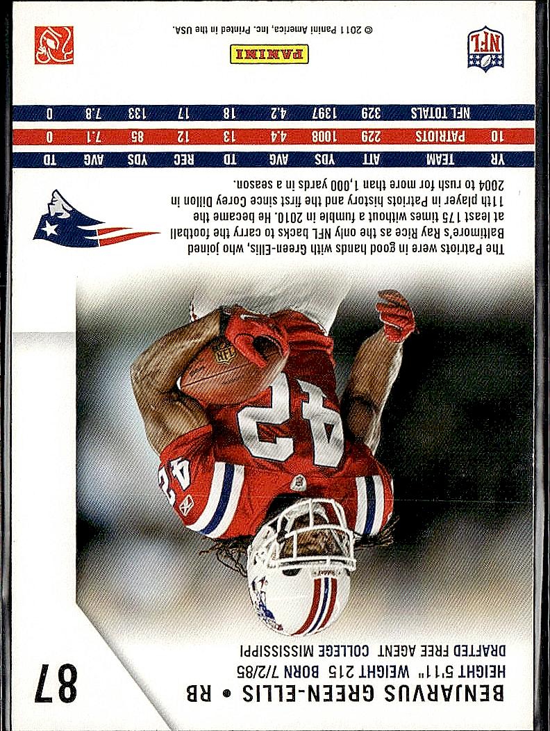 2011 Panini Rookies & Stars #87 BenJarvus Green-Ellis