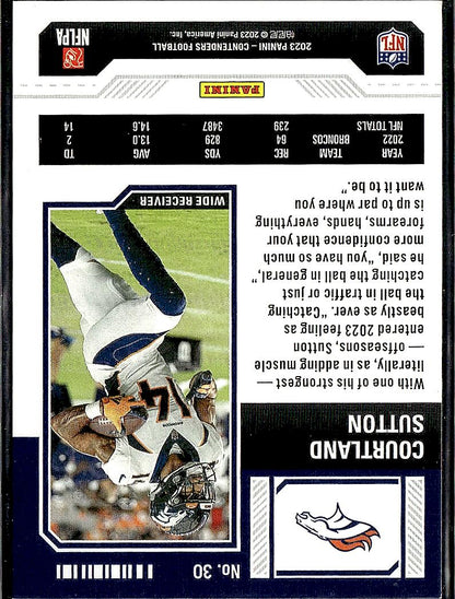 2023 Panini Contenders #30 Courtland Sutton Game Ticket Bronze
