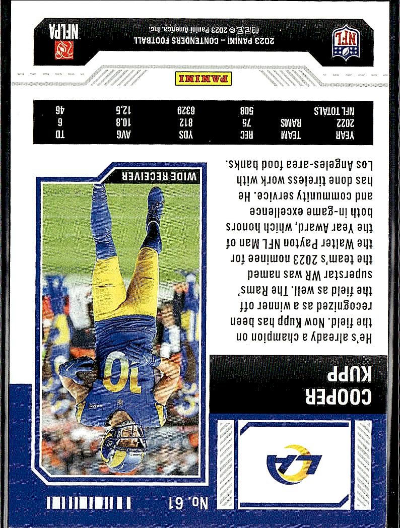 2023 Panini Contenders #61 Cooper Kupp Season Ticket Retail