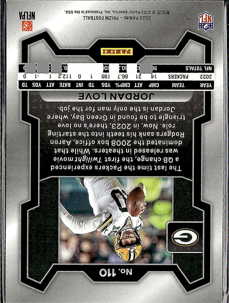 2023 Panini Prizm #110 Jordan Love