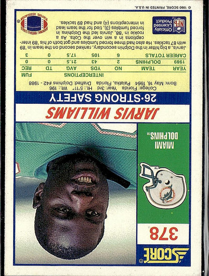 1990 Score #378 Jarvis Williams