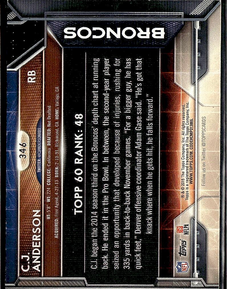 2015 Topps #346 C.J. Anderson