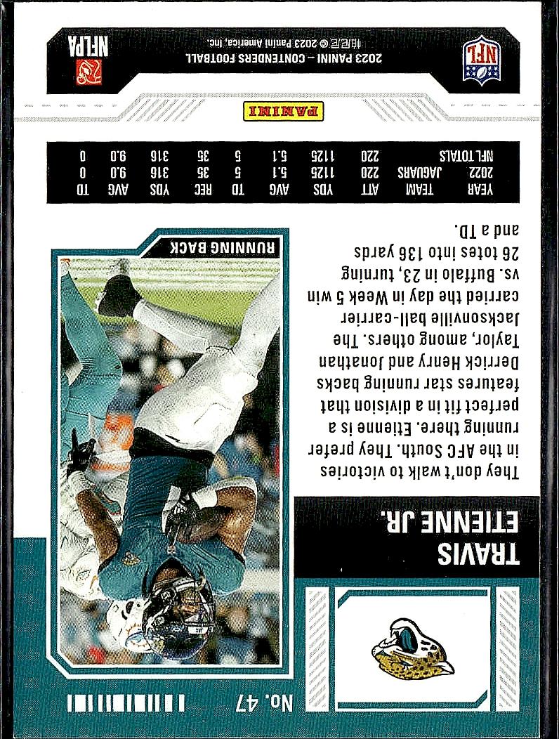 2023 Panini Contenders #47 Travis Etienne Jr. Season Ticket Retail
