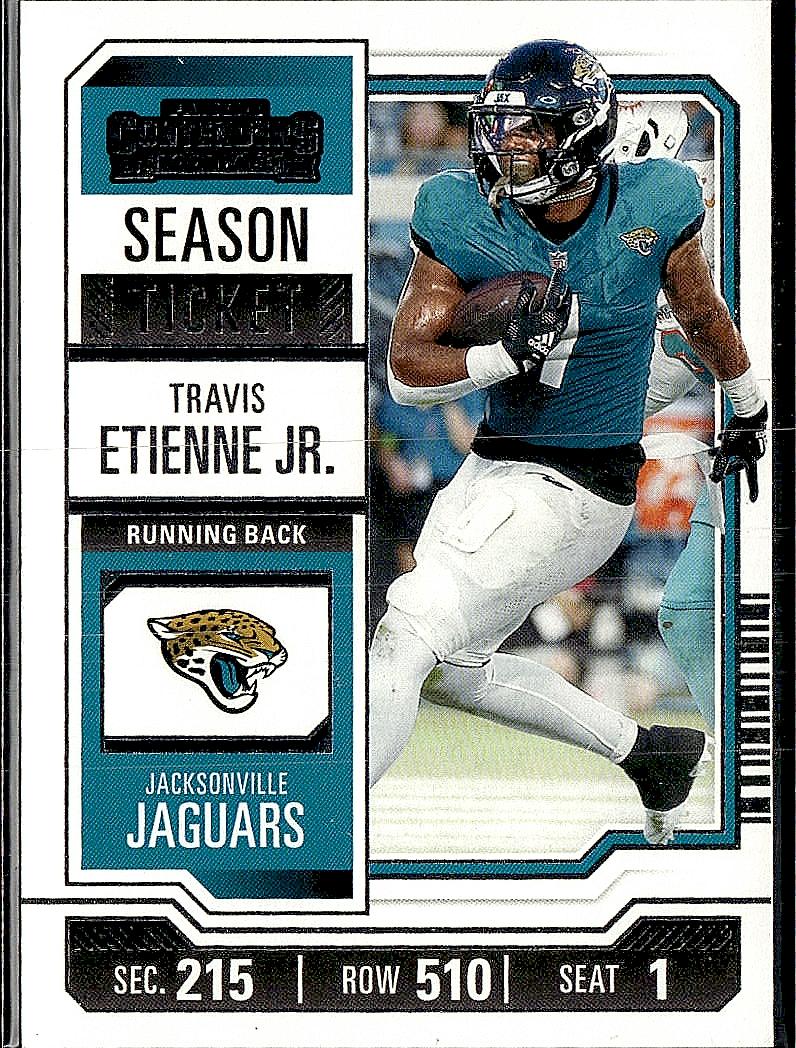 2023 Panini Contenders #47 Travis Etienne Jr. Season Ticket Retail