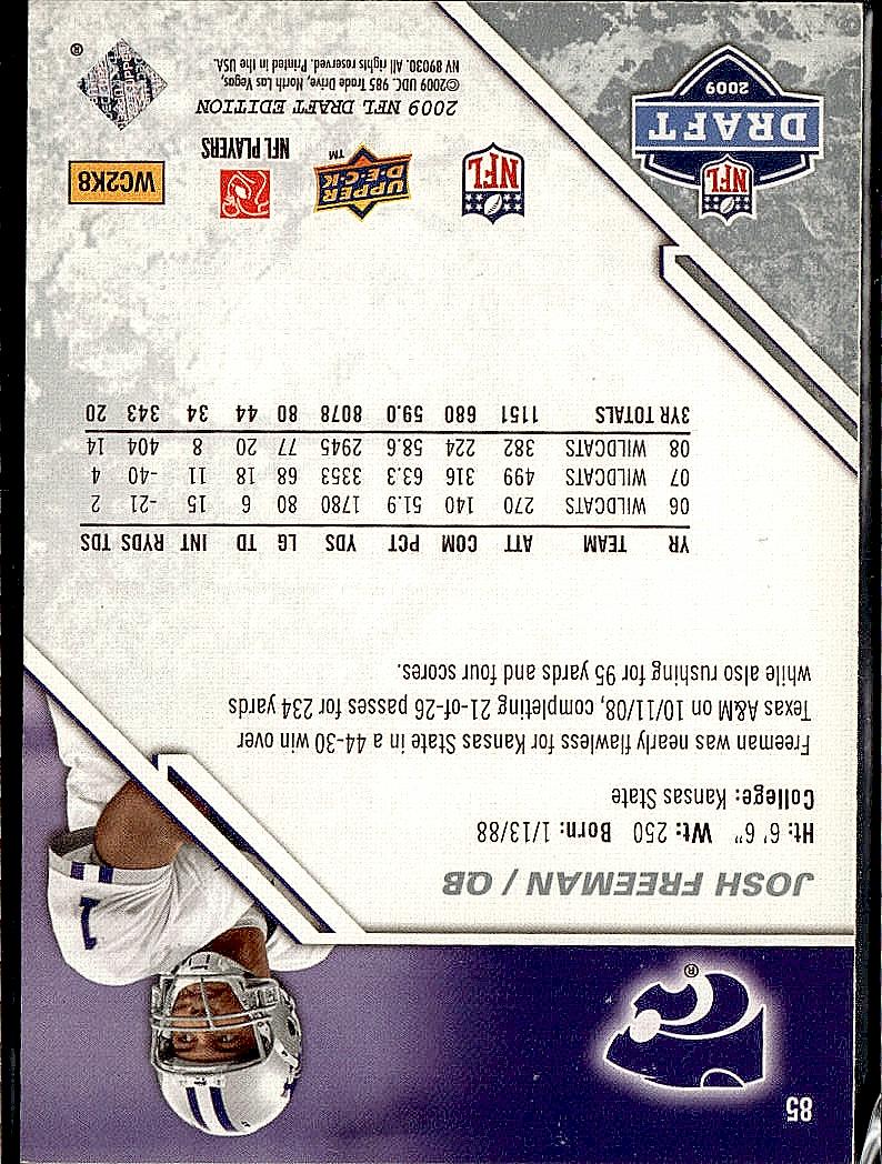 2009 Upper Deck Draft Edition #85 Josh Freeman