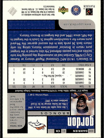 1998 UD Choice #330 Darrien Gordon