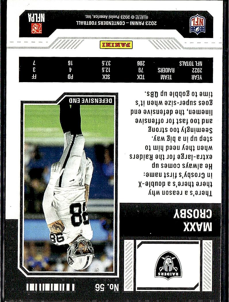 2023 Panini Contenders #56 Maxx Crosby Game Ticket Bronze