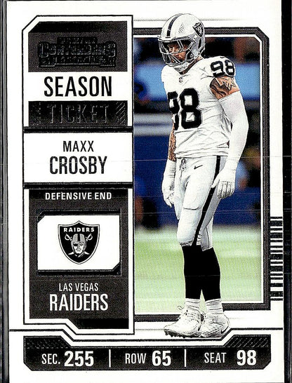2023 Panini Contenders #56 Maxx Crosby Game Ticket Bronze