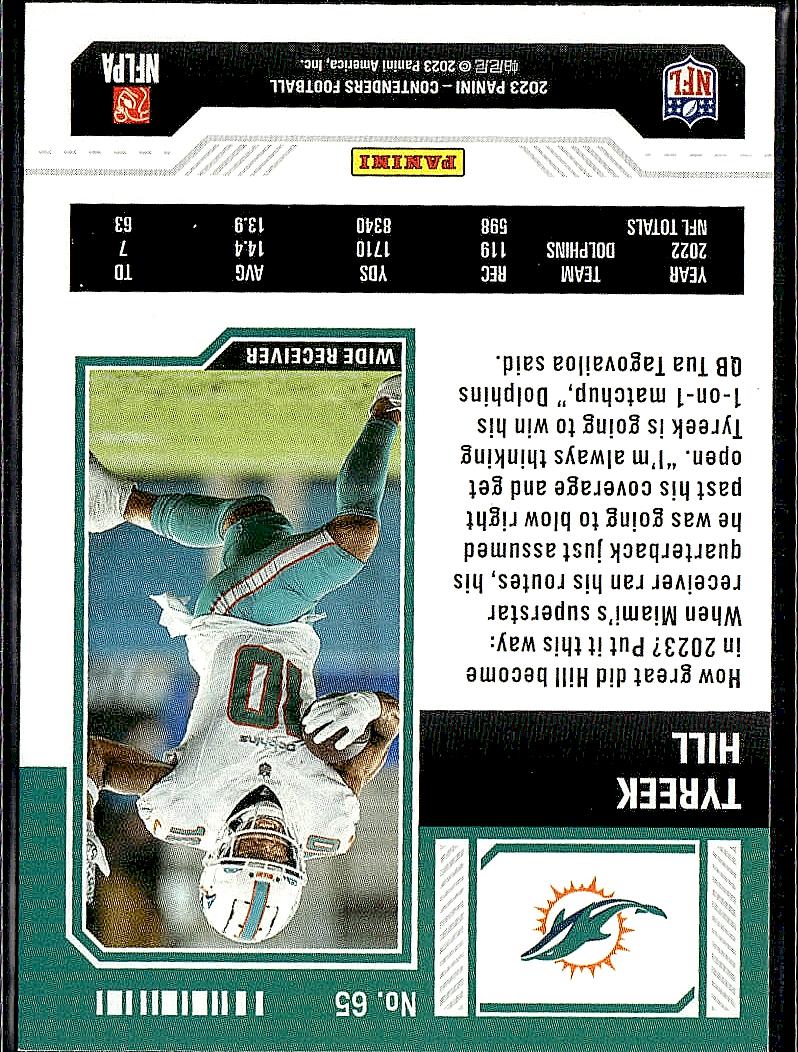 2023 Panini Contenders #65 Tyreek Hill Game Ticket Orange