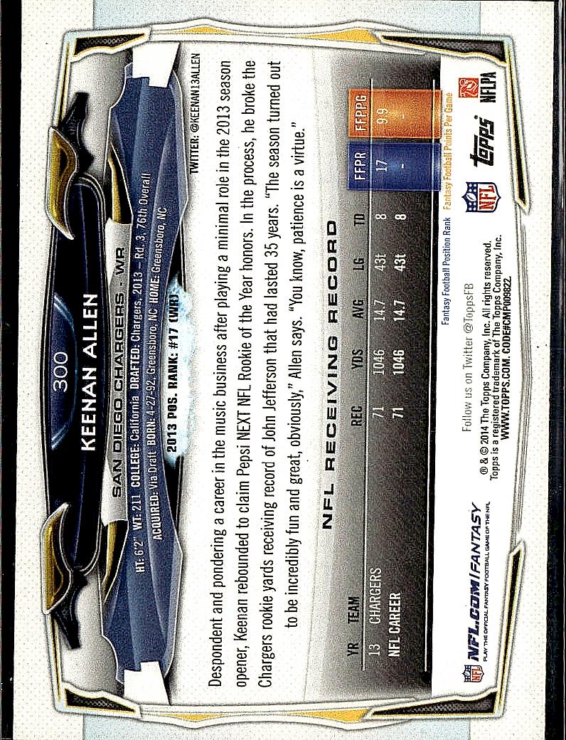2014 Topps #300 Keenan Allen