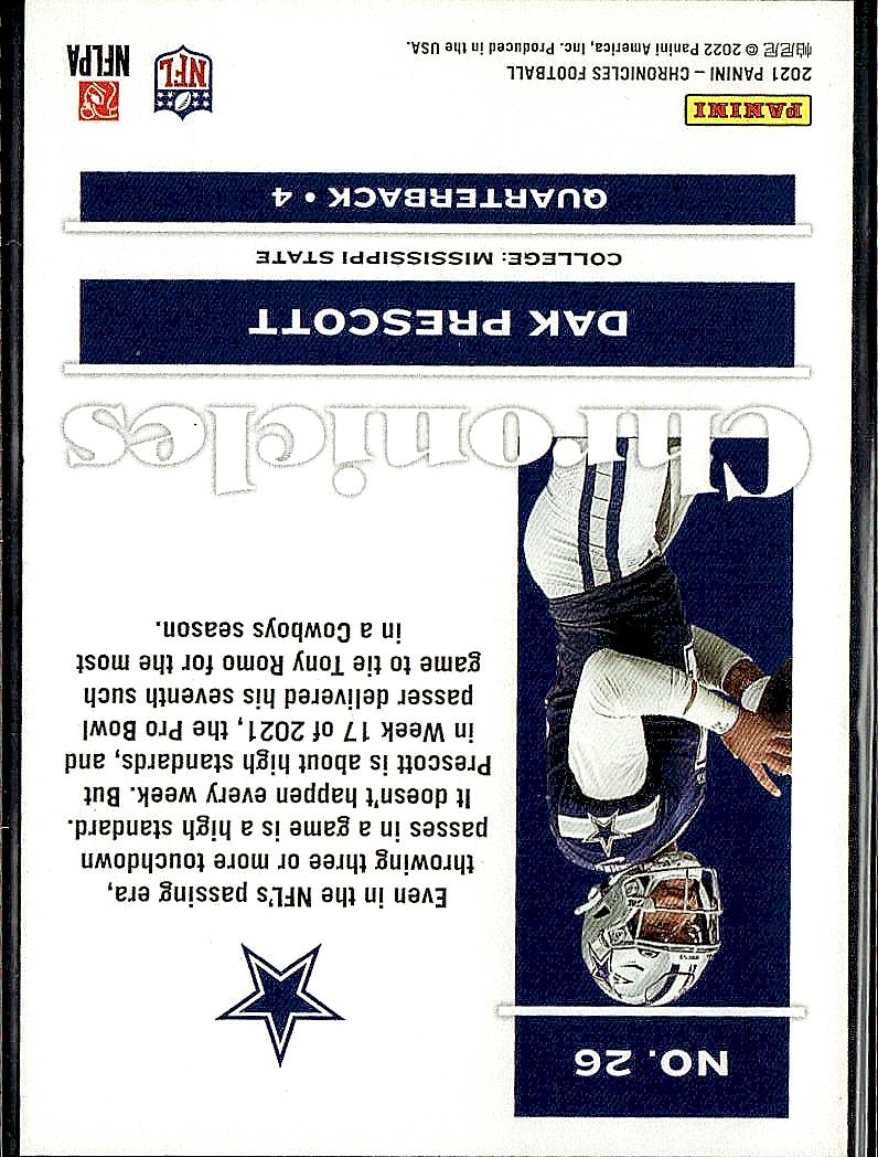 2021 Panini Chronicles #26 Dak Prescott Green
