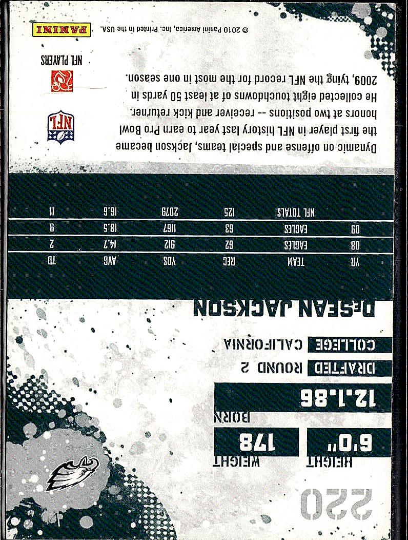 2010 Score #220 DeSean Jackson
