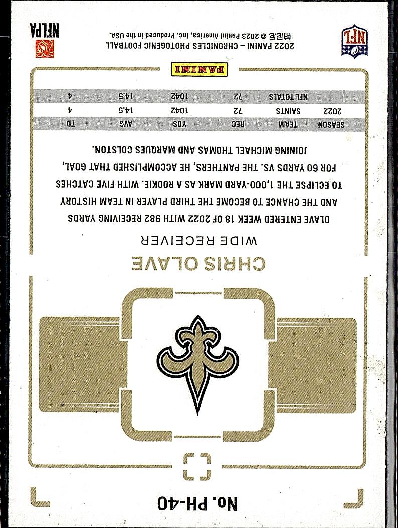 2022 Panini Chronicles #PH-40 Chris Olave Photogenic