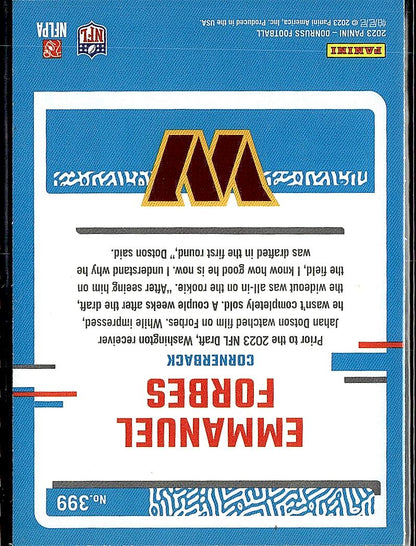 2023 Donruss #399 Emmanuel Forbes Press Proof Blue