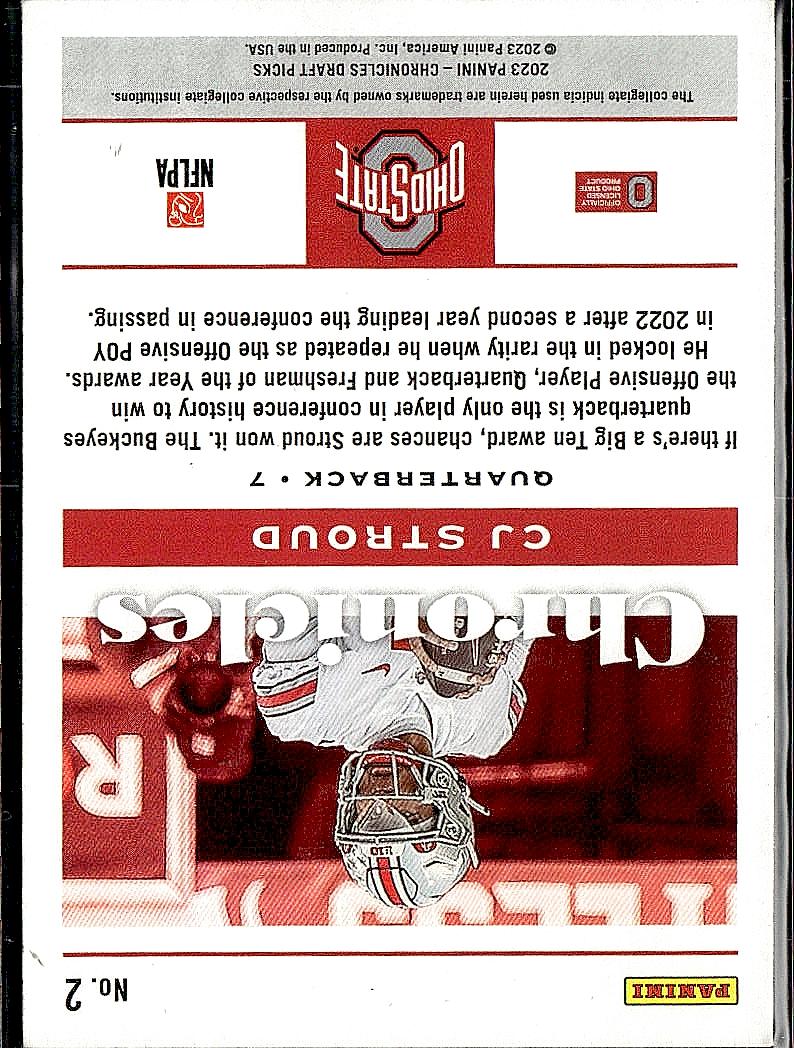 2023 Panini Chronicles Draft Picks #2 C.J. Stroud