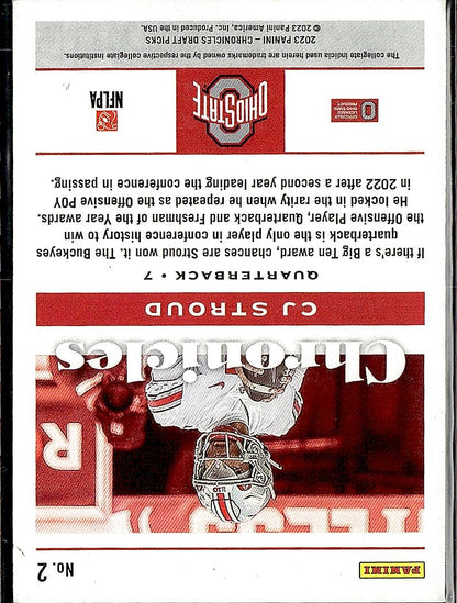 2023 Panini Chronicles Draft Picks #2 C.J. Stroud