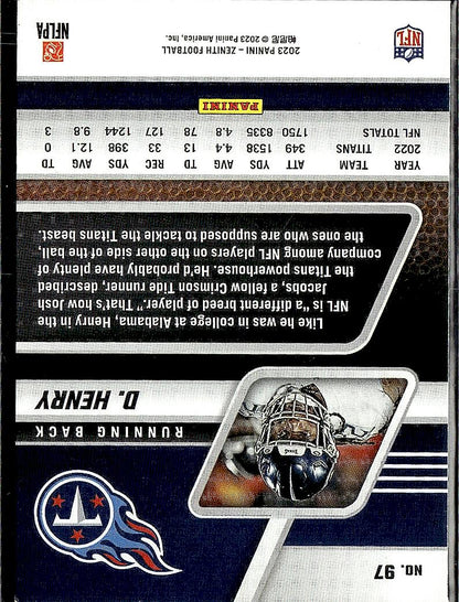 2023 Panini Zenith #97 Derrick Henry Red Zone