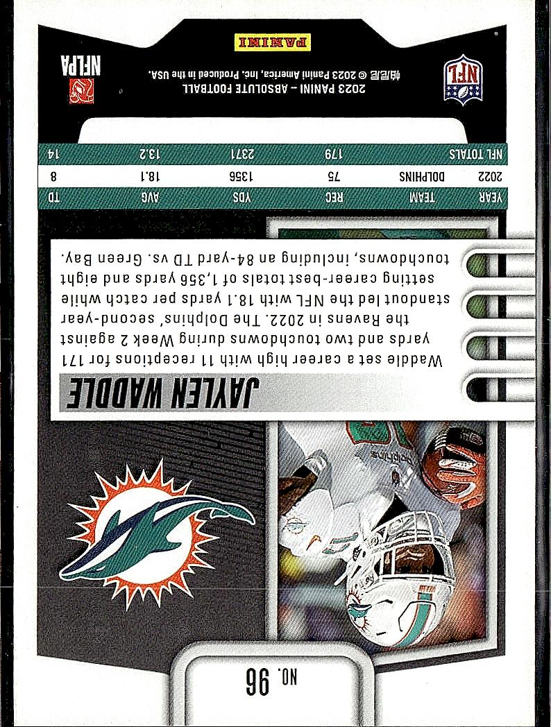 2023 Panini Absolute #96 Jaylen Waddle