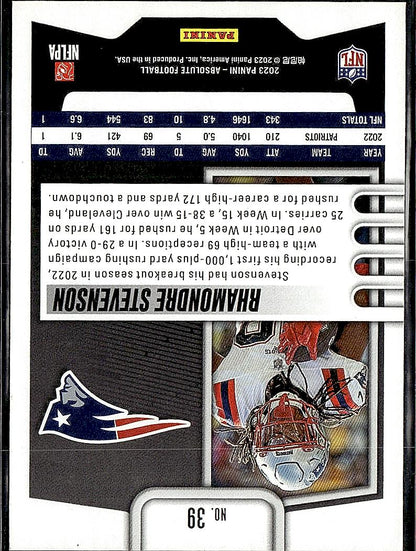 2023 Panini Absolute #39 Rhamondre Stevenson