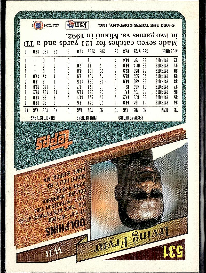 1993 Topps #531 Irving Fryar
