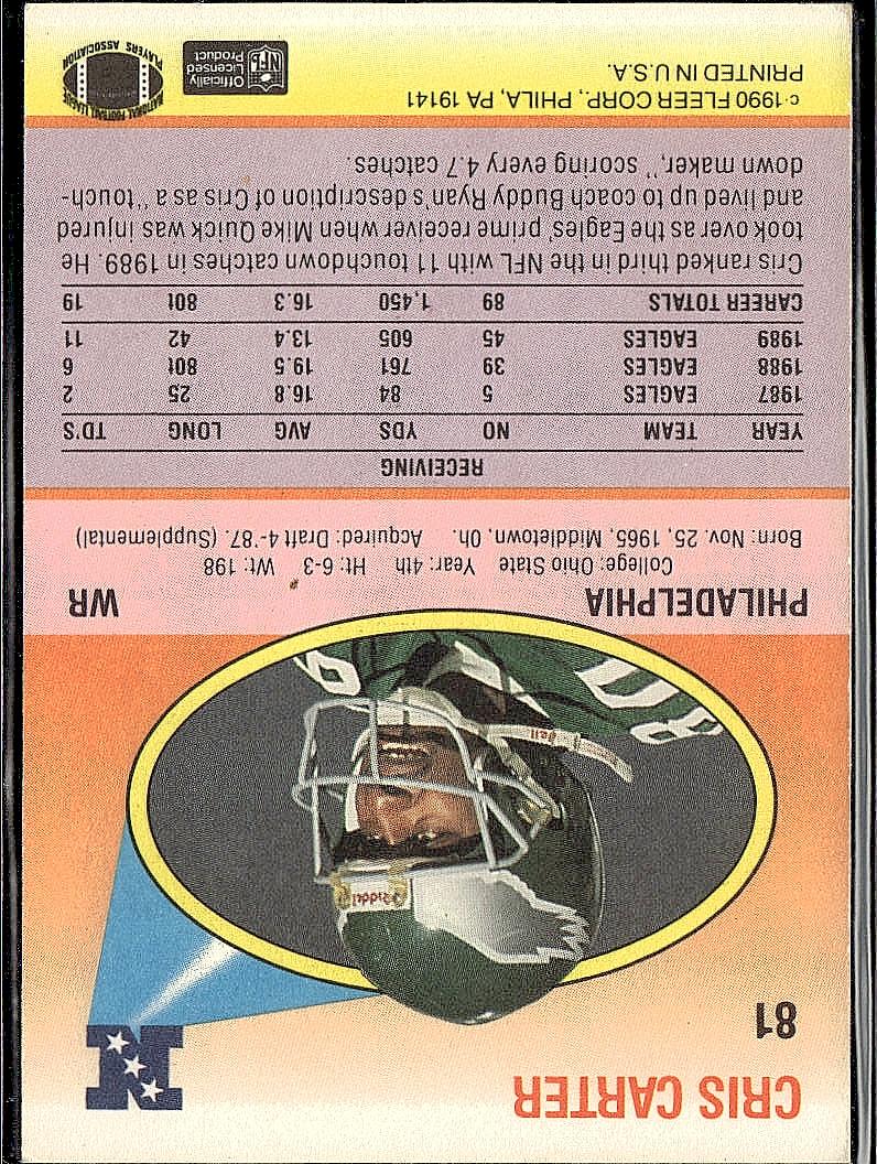 1990 Fleer #81 Cris Carter