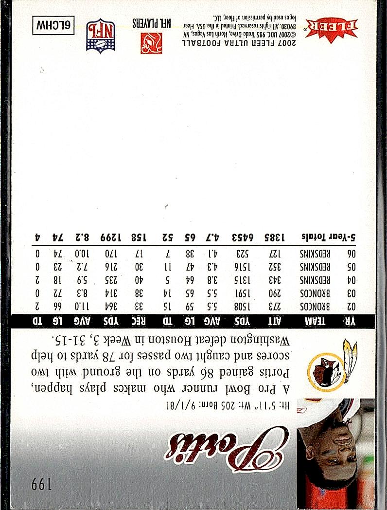2007 Ultra #199 Clinton Portis Retail