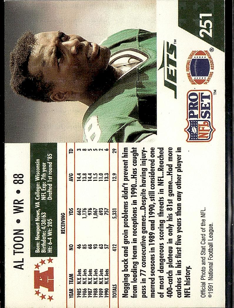 1991 Pro Set #251 Al Toon