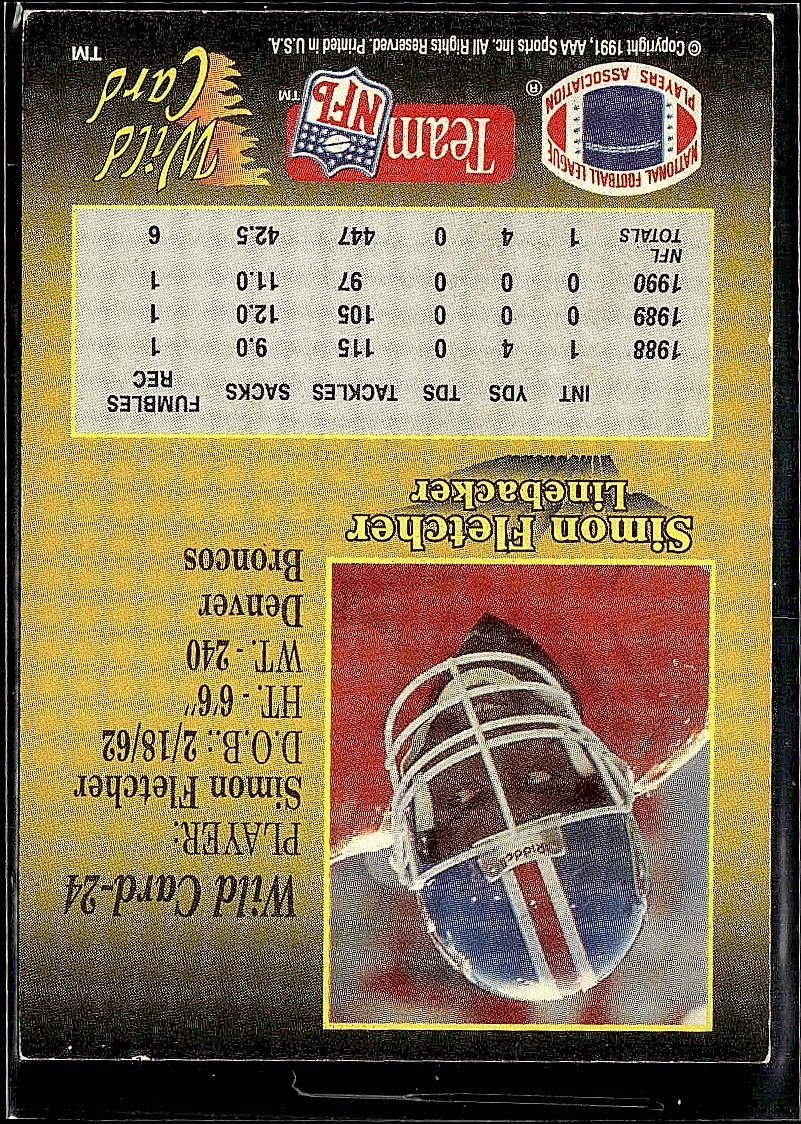 1991 Wild Card #24 Simon Fletcher