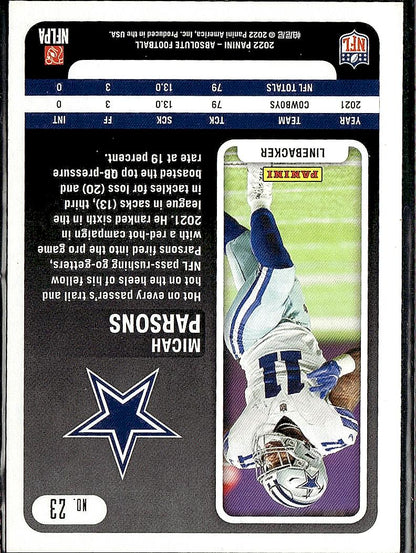 2022 Panini Absolute #23 Micah Parsons Retail