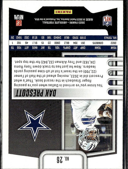 2023 Panini Absolute #26 Dak Prescott Retail