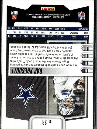 2023 Panini Absolute #26 Dak Prescott Retail