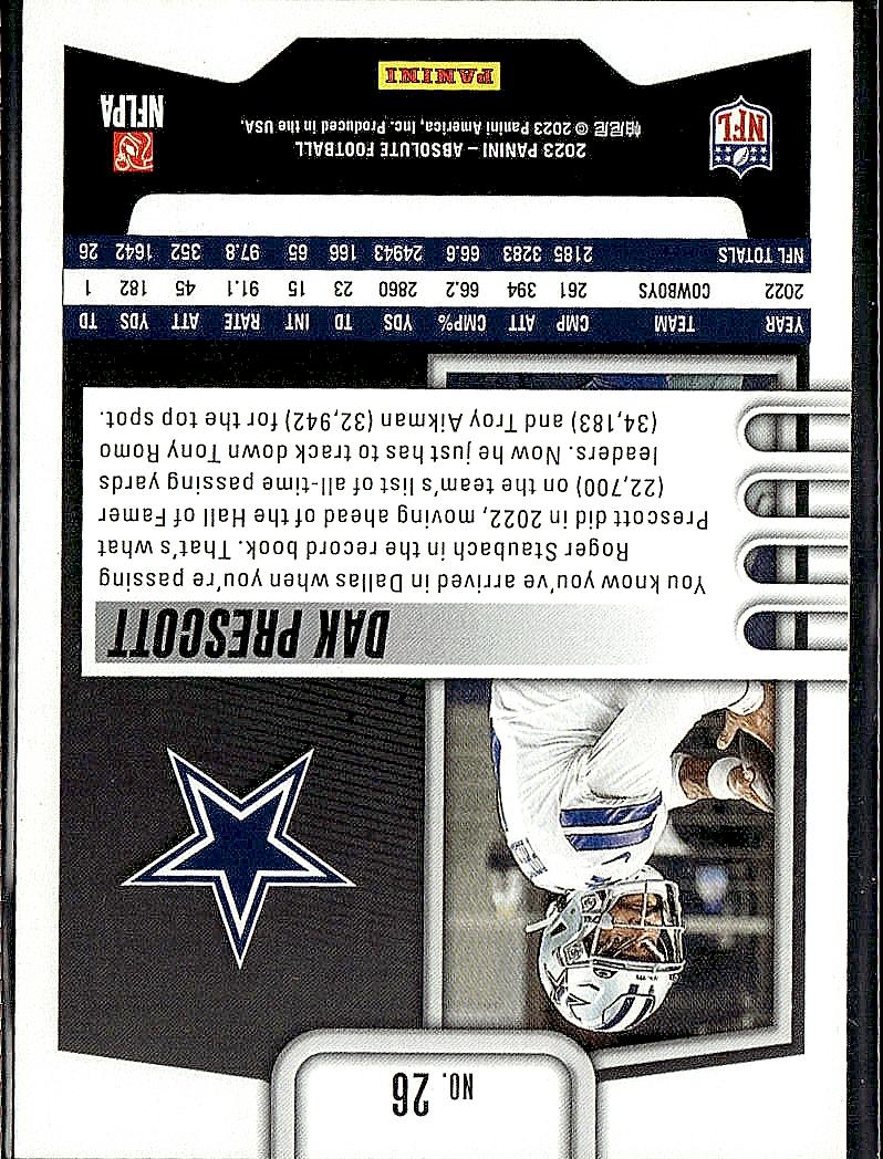 2023 Panini Absolute #26 Dak Prescott Retail