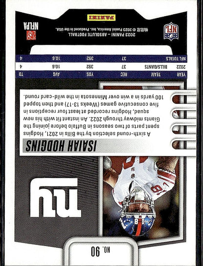 2023 Panini Absolute #90 Isaiah Hodgins Retail