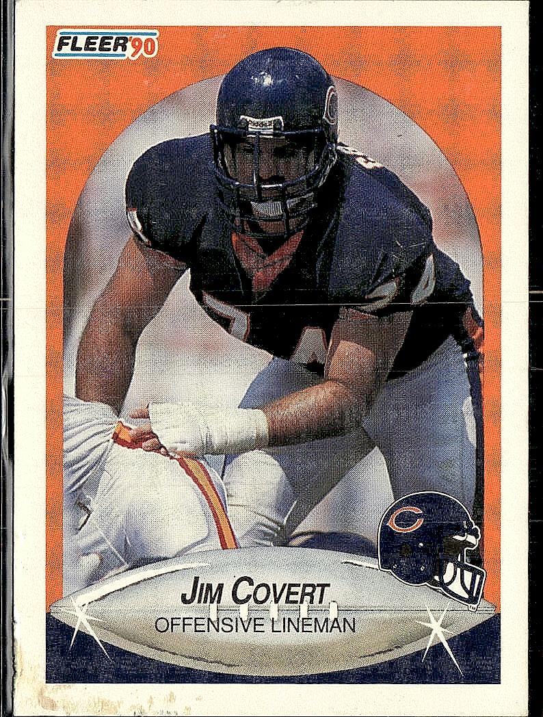 1990 Fleer #290b Jim Covert no black line above text on back