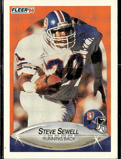 1990 Fleer #30b Steve Sewell Right edge of A in AFC logo aligned with blue