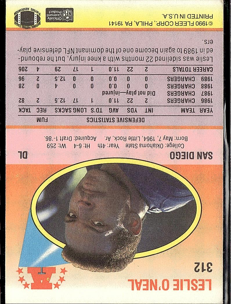 1990 Fleer #312 Leslie O'Neal