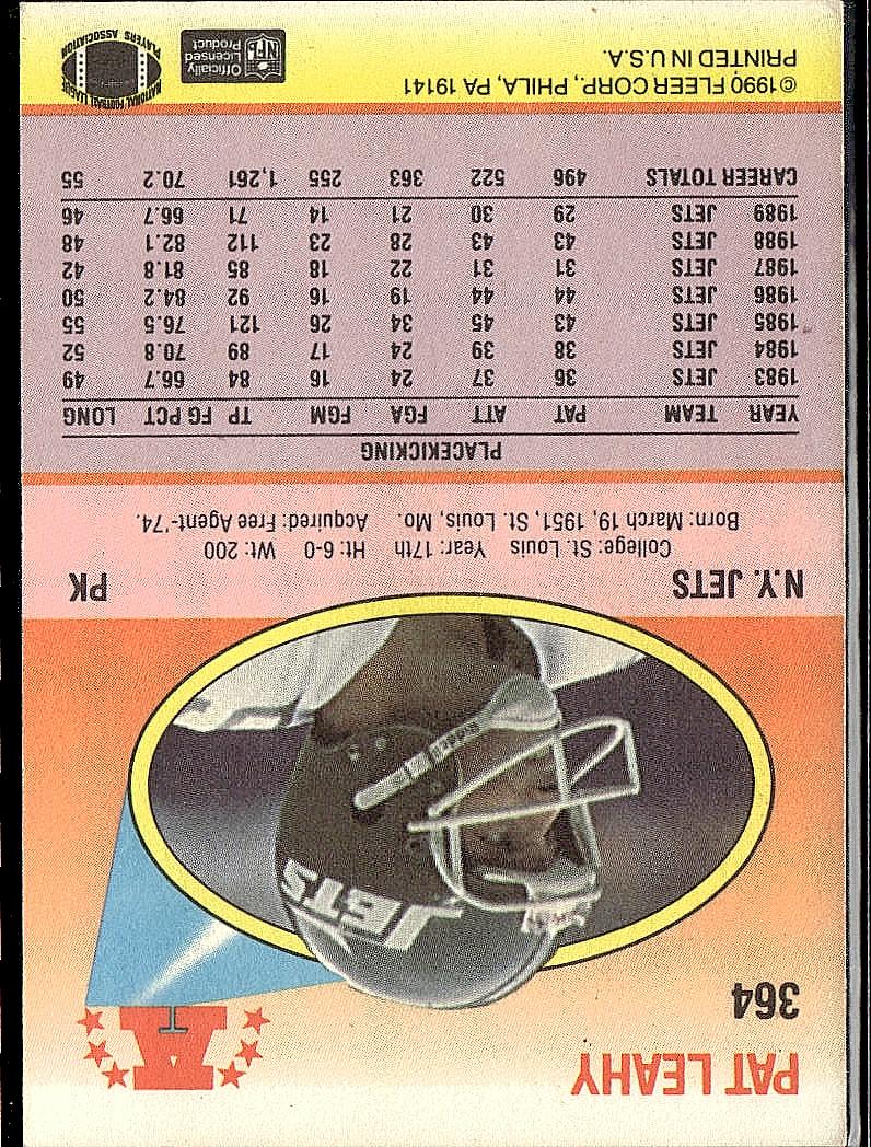1990 Fleer #364 Pat Leahy