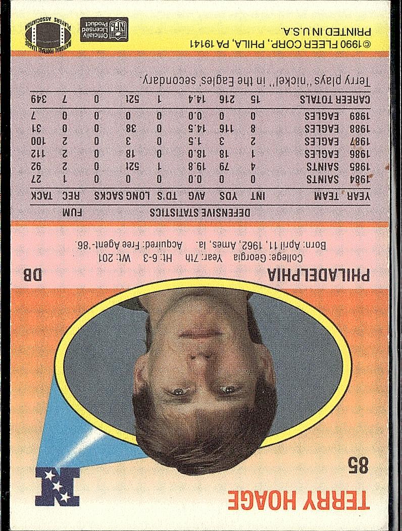 1990 Fleer #85 Terry Hoage