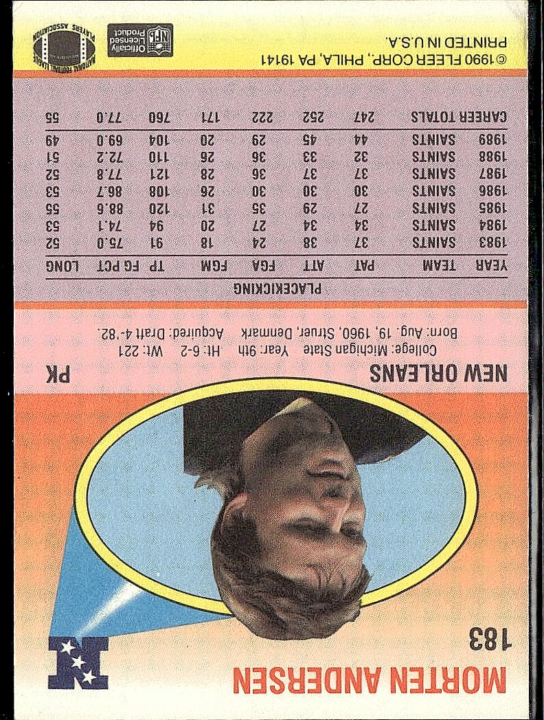 1990 Fleer #183 Morten Andersen