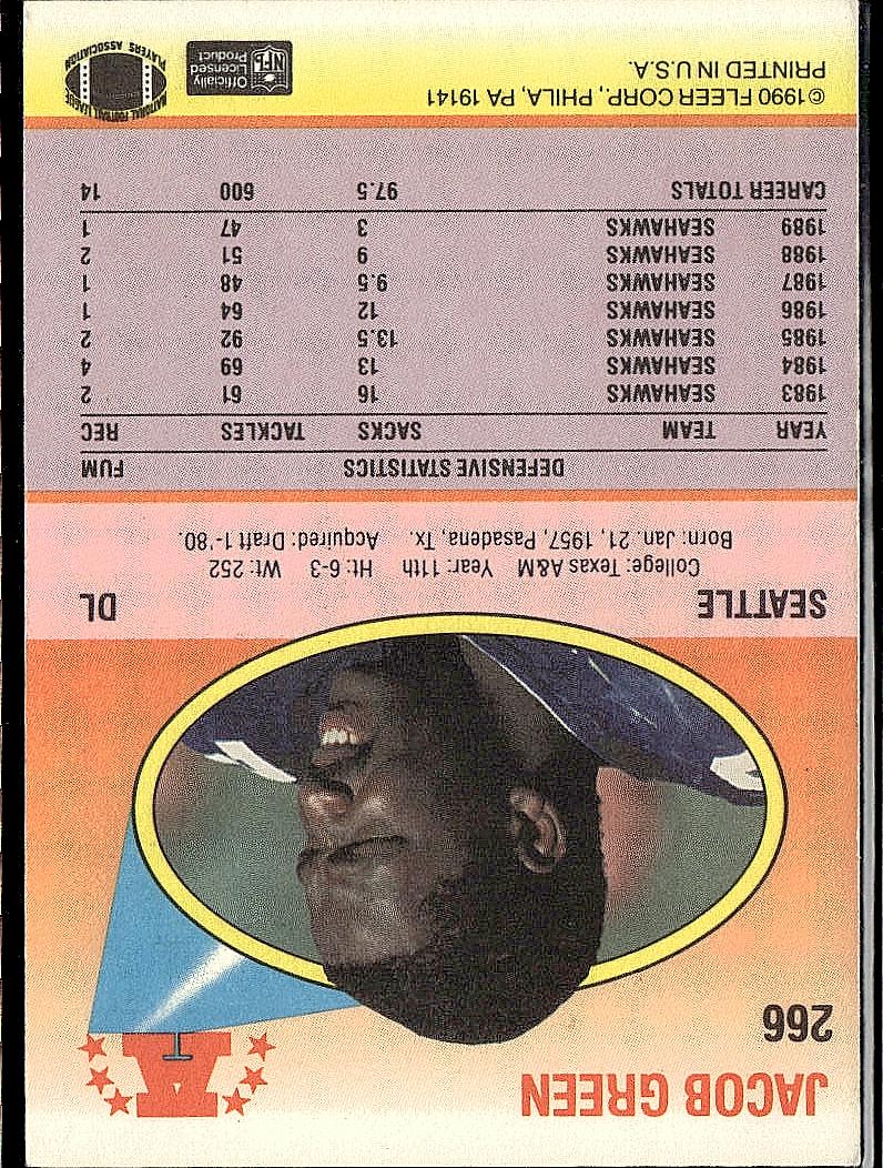 1990 Fleer #266 Jacob Green