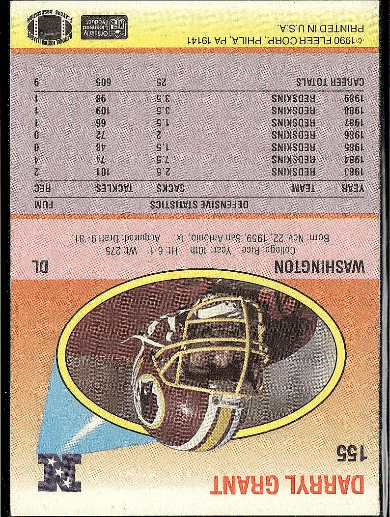 1990 Fleer #155 Darryl Grant
