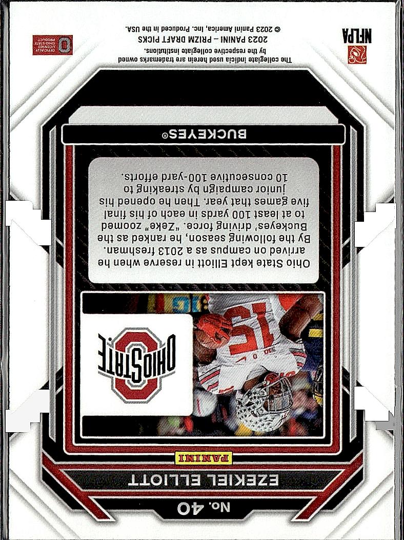 2023 Panini Prizm Draft Picks #40 Ezekiel Elliott