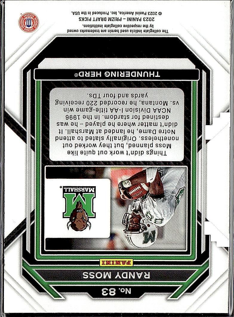 2023 Panini Prizm Draft Picks #83 Randy Moss