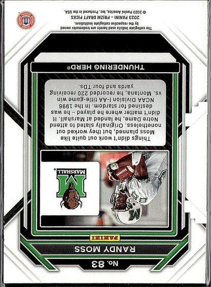 2023 Panini Prizm Draft Picks #83 Randy Moss